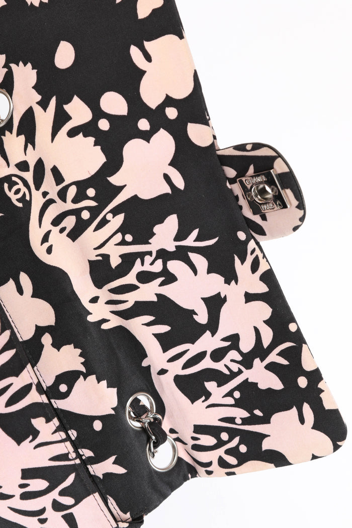 2000s Chanel Cruise Collection Floral Printed East West Shoulder Bag