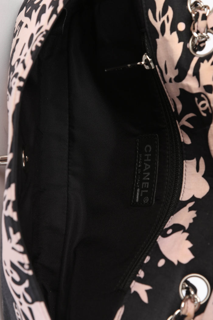 2000s Chanel Cruise Collection Floral Printed East West Shoulder Bag