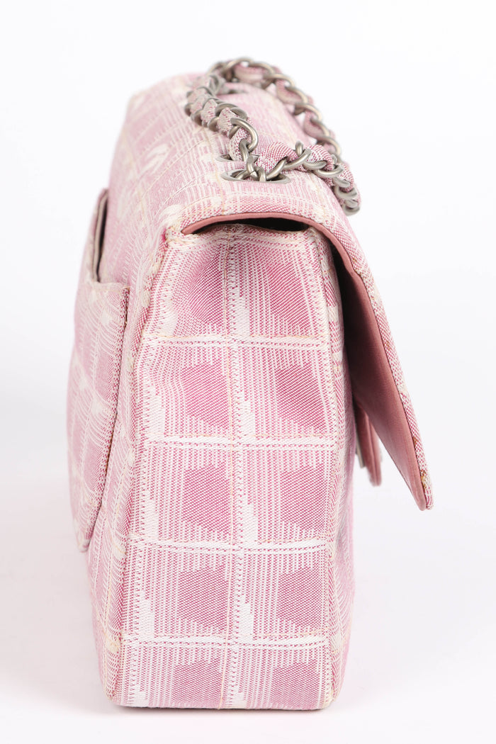 2000s Chanel Pink Travel Line Single Flap Bag