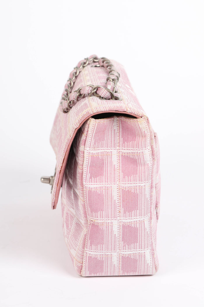 2000s Chanel Pink Travel Line Single Flap Bag