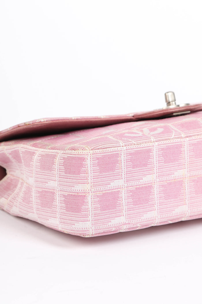 2000s Chanel Pink Travel Line Single Flap Bag