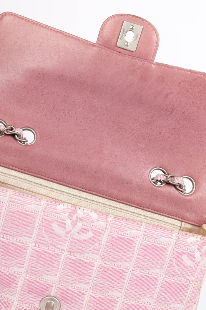 2000s Chanel Pink Travel Line Single Flap Bag