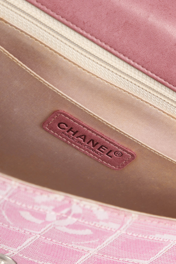 2000s Chanel Pink Travel Line Single Flap Bag