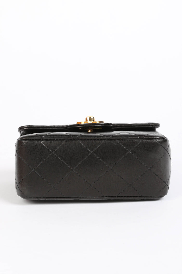 RARE 90s Chanel Black Lambskin Leather Parent-Child Set