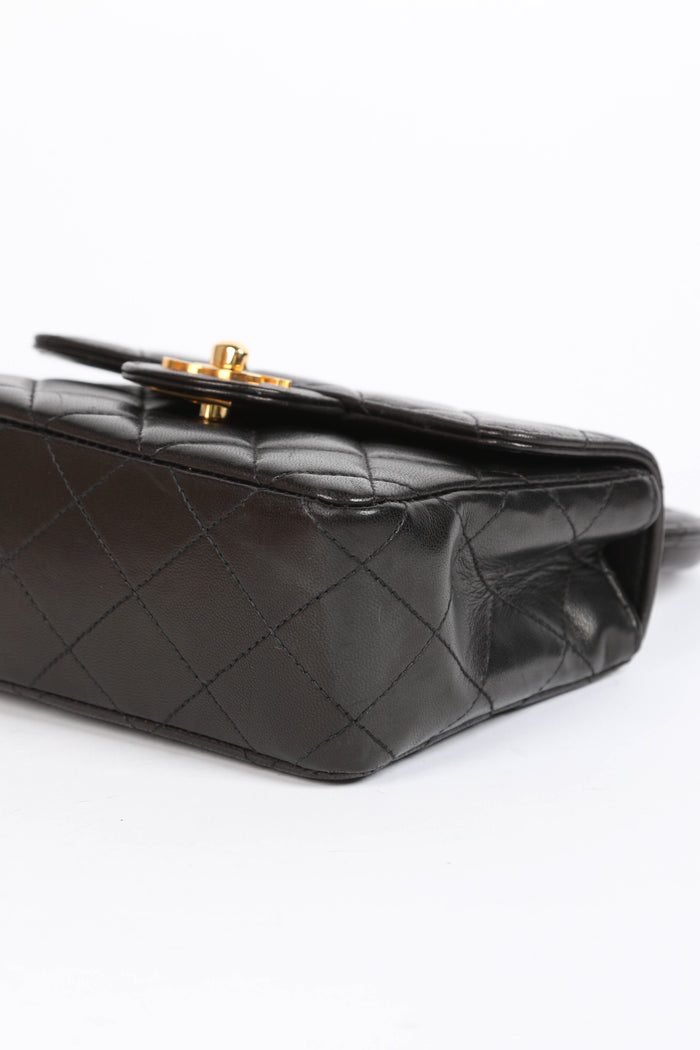 RARE 90s Chanel Black Lambskin Leather Parent-Child Set