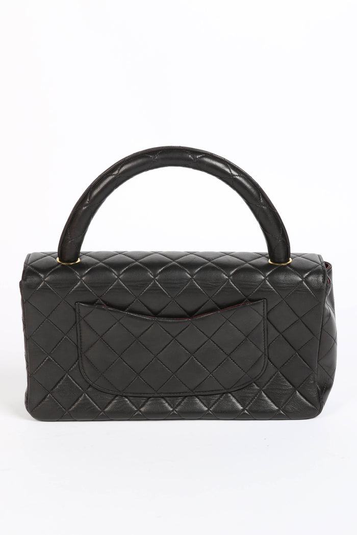 RARE 90s Chanel Black Lambskin Leather Parent-Child Set
