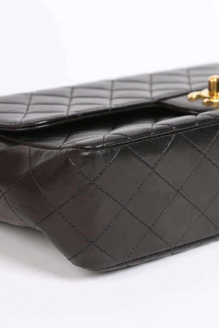 RARE 90s Chanel Black Lambskin Leather Parent-Child Set