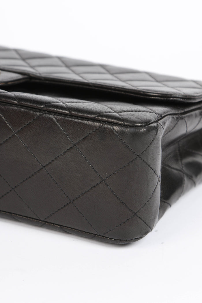 RARE 90s Chanel Black Lambskin Leather Parent-Child Set