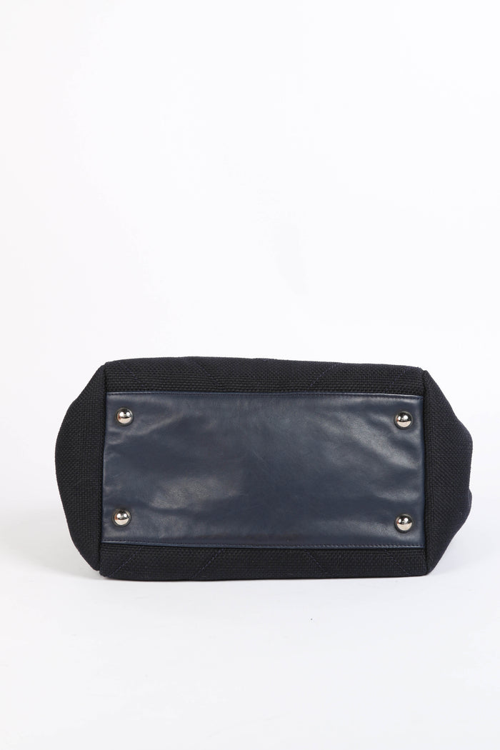 2000s Chanel Navy Canvas Tote Bag