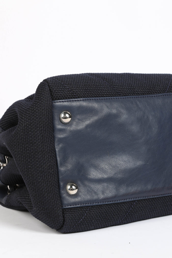 2000s Chanel Navy Canvas Tote Bag