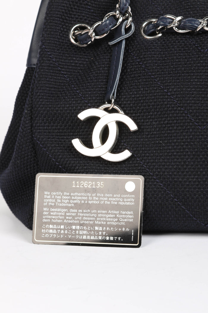 2000s Chanel Navy Canvas Tote Bag