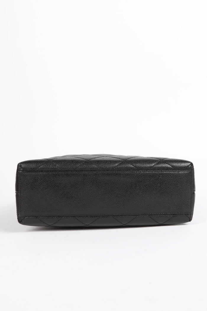 2000s Chanel Black Caviar Leather Shoulder Bag with GHW