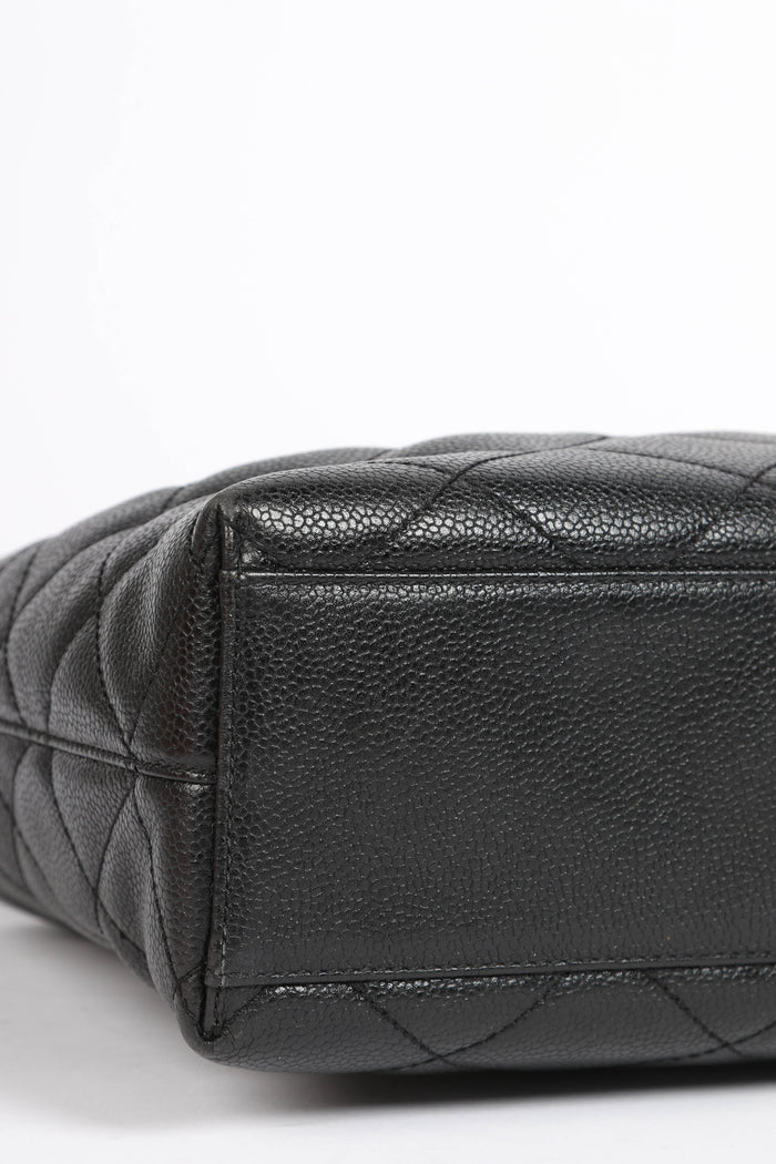 2000s Chanel Black Caviar Leather Shoulder Bag with GHW