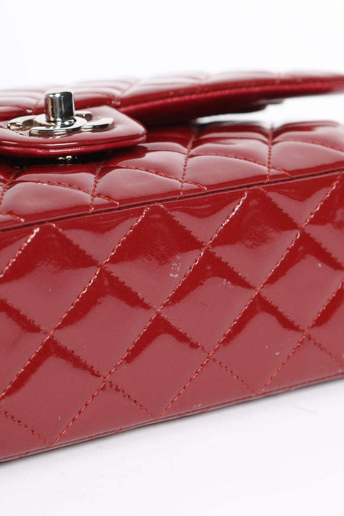 2010s Chanel Red Patent Leather Medium Double Flap Shoulder Bag