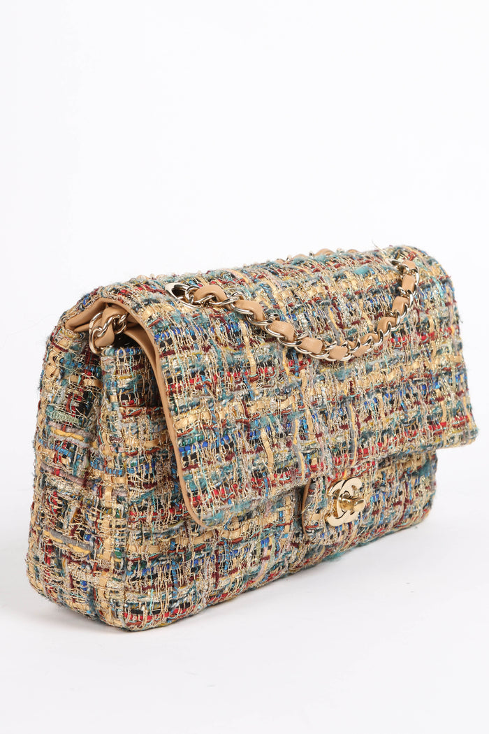 RARE 2019 Chanel Paris Egypt Collection Tweed Medium Double  Flap Bag