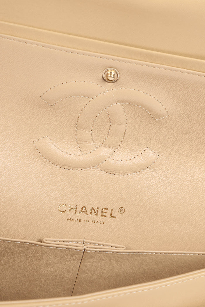 2014 Chanel Red Coco Sailor Jersey Medium Double Flap Shoulder Bag
