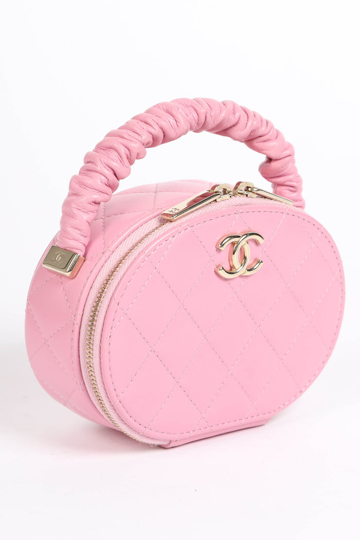 2021 Chanel Bubblegum Pink Mini Top Handle Vanity Case