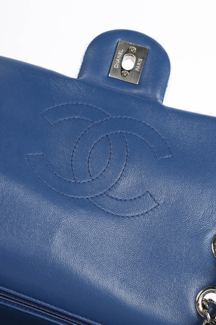 RARE 2018 Chanel Blue Sequin Waterfall Mini Flap Bag