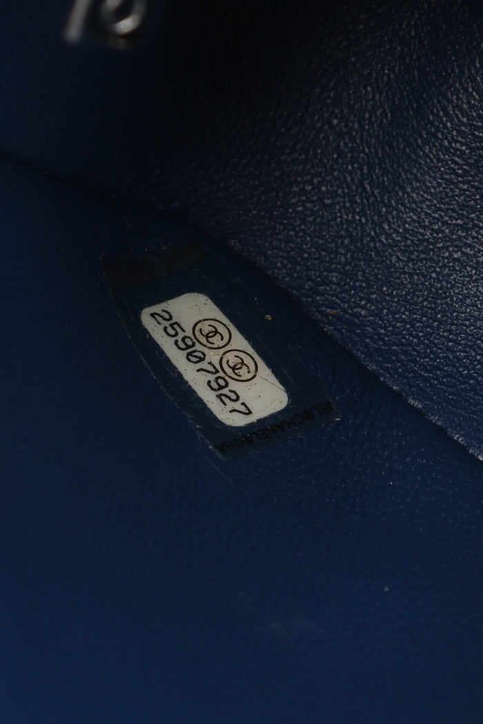 RARE 2018 Chanel Blue Sequin Waterfall Mini Flap Bag