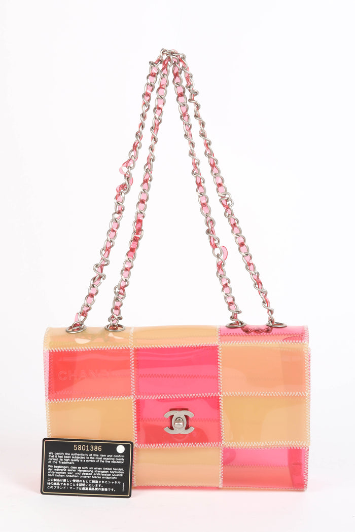 90s Chanel PVC Patchwork Single Flap Shoulder Bag