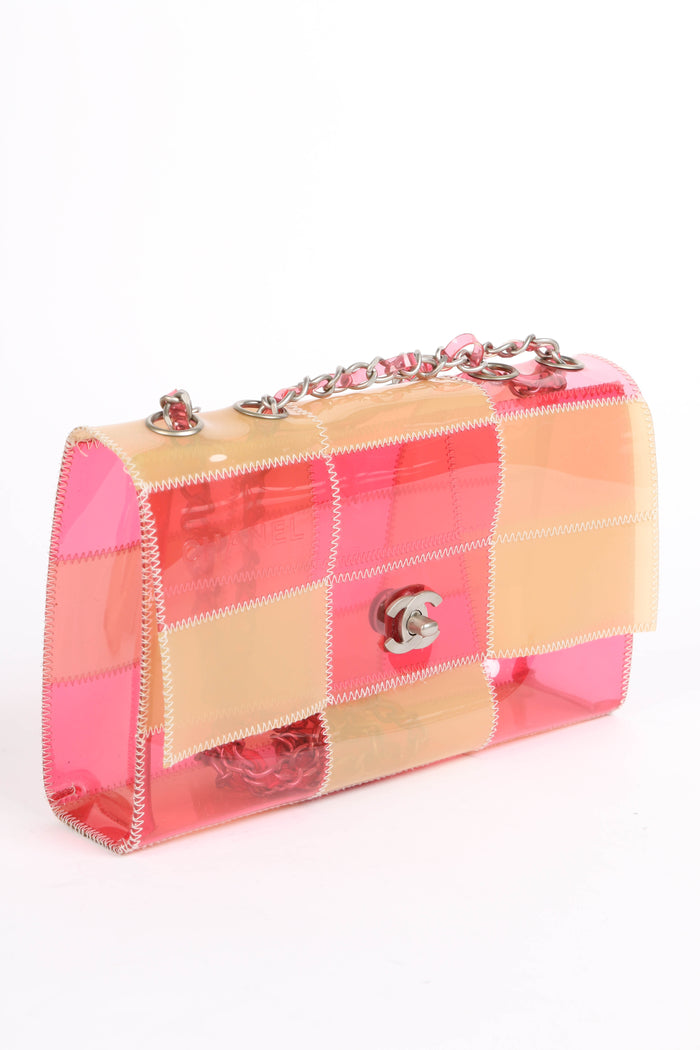 90s Chanel PVC Patchwork Single Flap Shoulder Bag