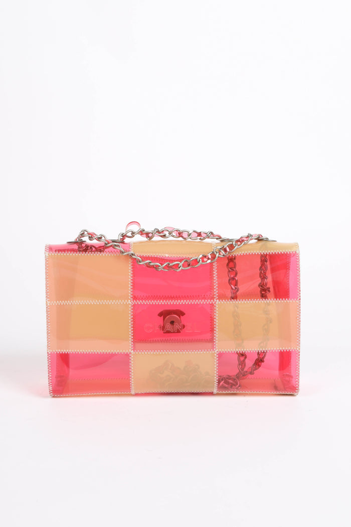 90s Chanel PVC Patchwork Single Flap Shoulder Bag