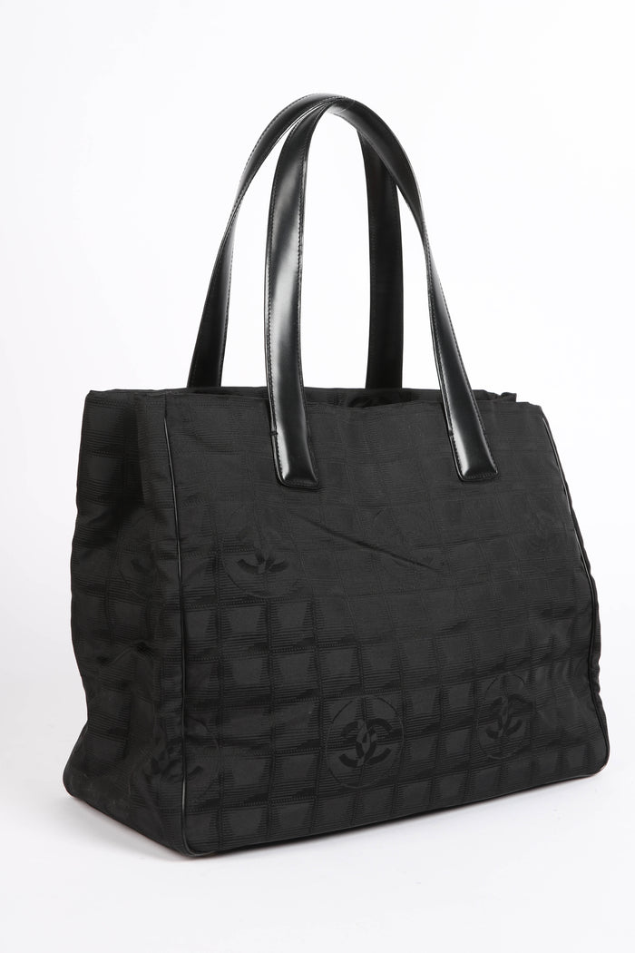 2000s Chanel Black Travel Line Tote Bag