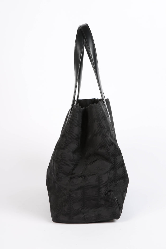 2000s Chanel Black Travel Line Tote Bag