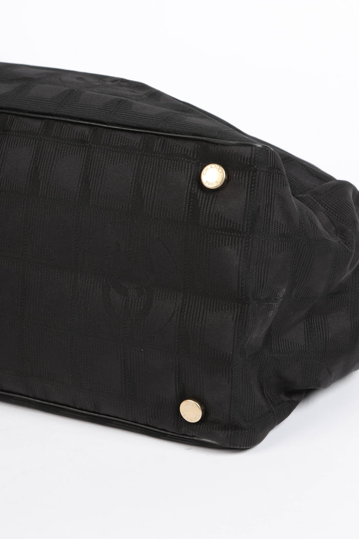 2000s Chanel Black Travel Line Tote Bag