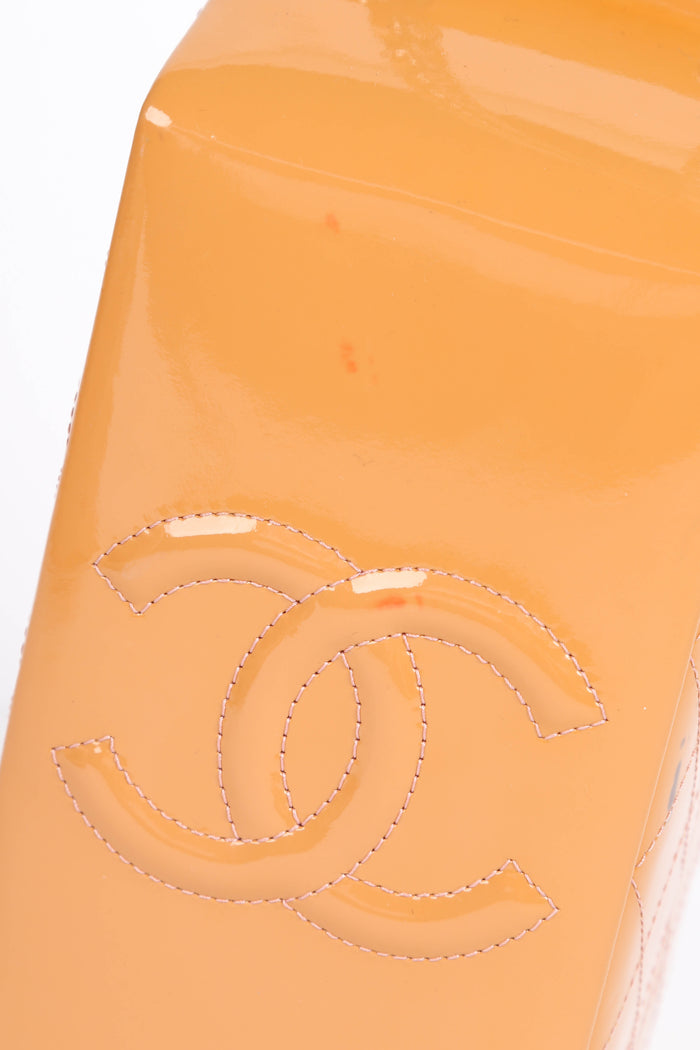 RARE 2014 Chanel Caramel Patent Leather Milk Carton Crossbody Bag