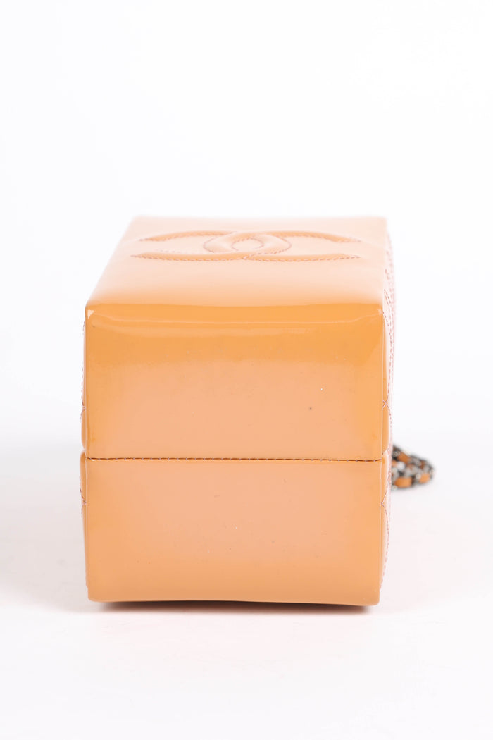 RARE 2014 Chanel Caramel Patent Leather Milk Carton Crossbody Bag