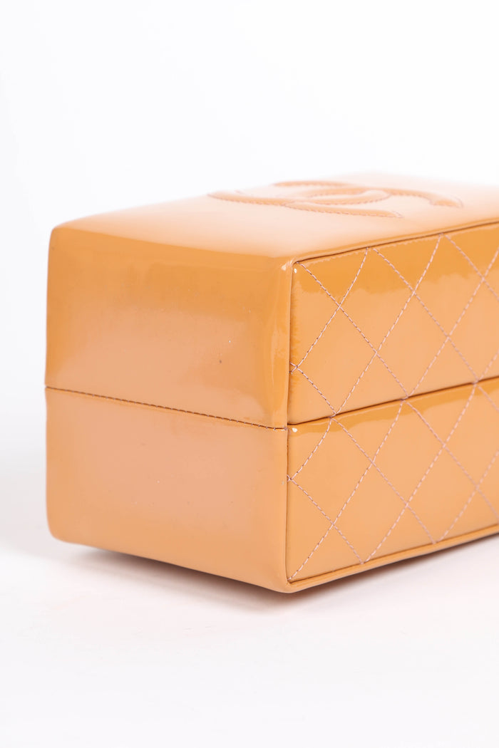 RARE 2014 Chanel Caramel Patent Leather Milk Carton Crossbody Bag