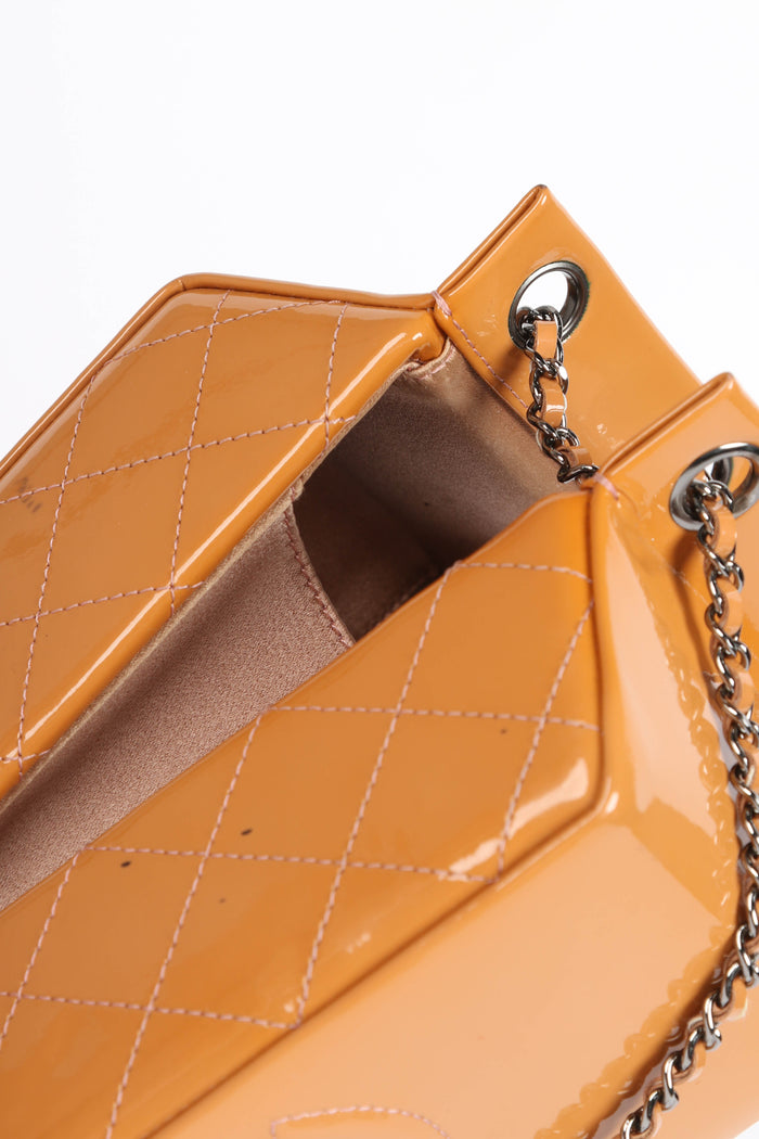 RARE 2014 Chanel Caramel Patent Leather Milk Carton Crossbody Bag