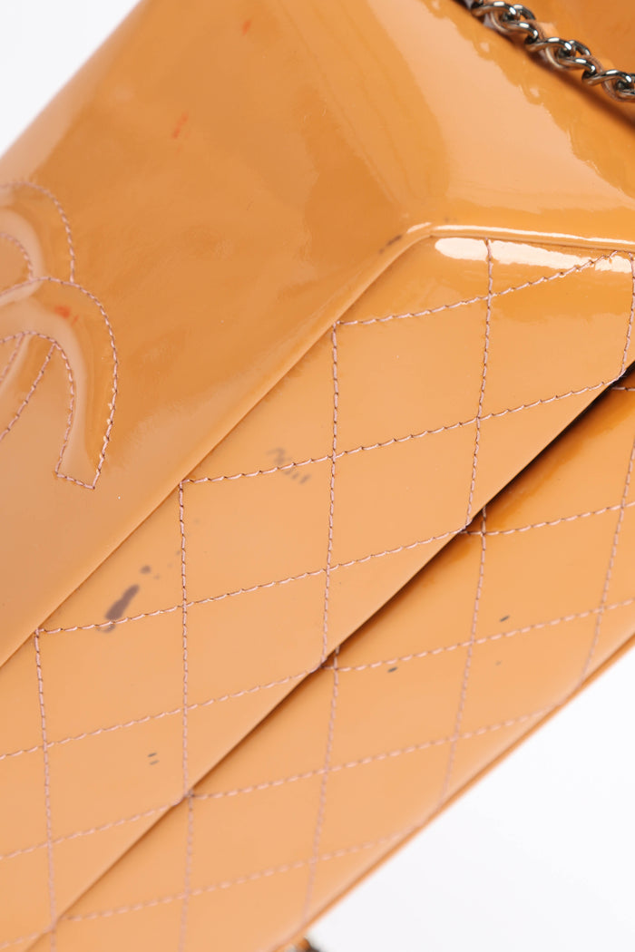 RARE 2014 Chanel Caramel Patent Leather Milk Carton Crossbody Bag