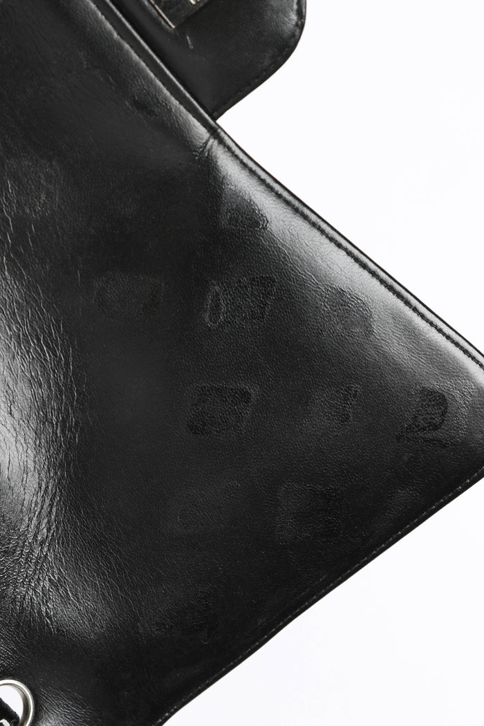 2000s Chanel Dark Olive Patent Leather Maxi Single Flap Shoulder Bag