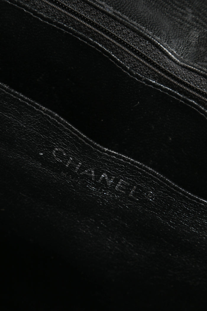 2000s Chanel Dark Olive Patent Leather Maxi Single Flap Shoulder Bag
