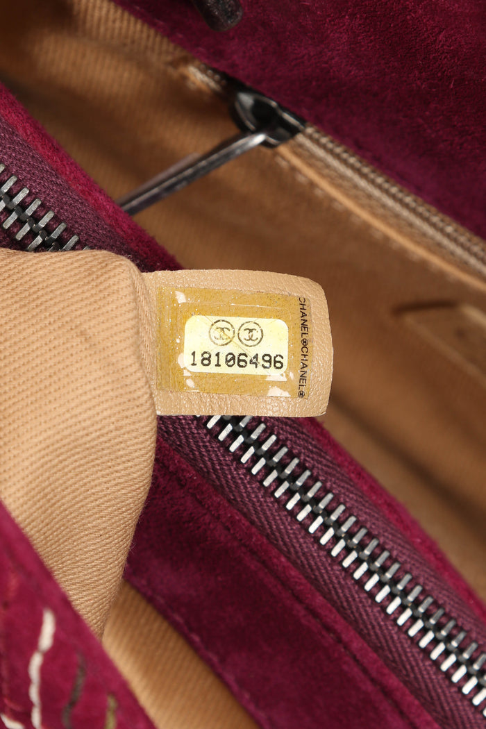 2010s Chanel Purple Suede Wild Stitch Small Shoulder Bag
