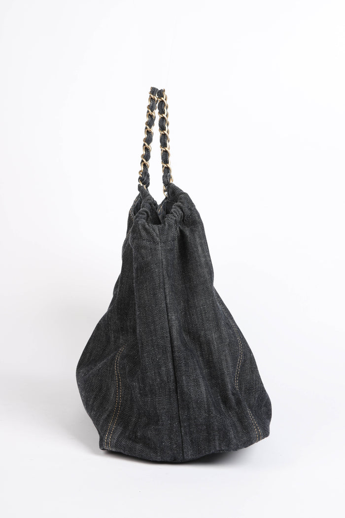 2000s Chanel Denim CC XL Tote Bag