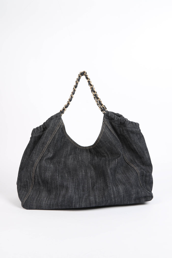 2000s Chanel Denim CC XL Tote Bag