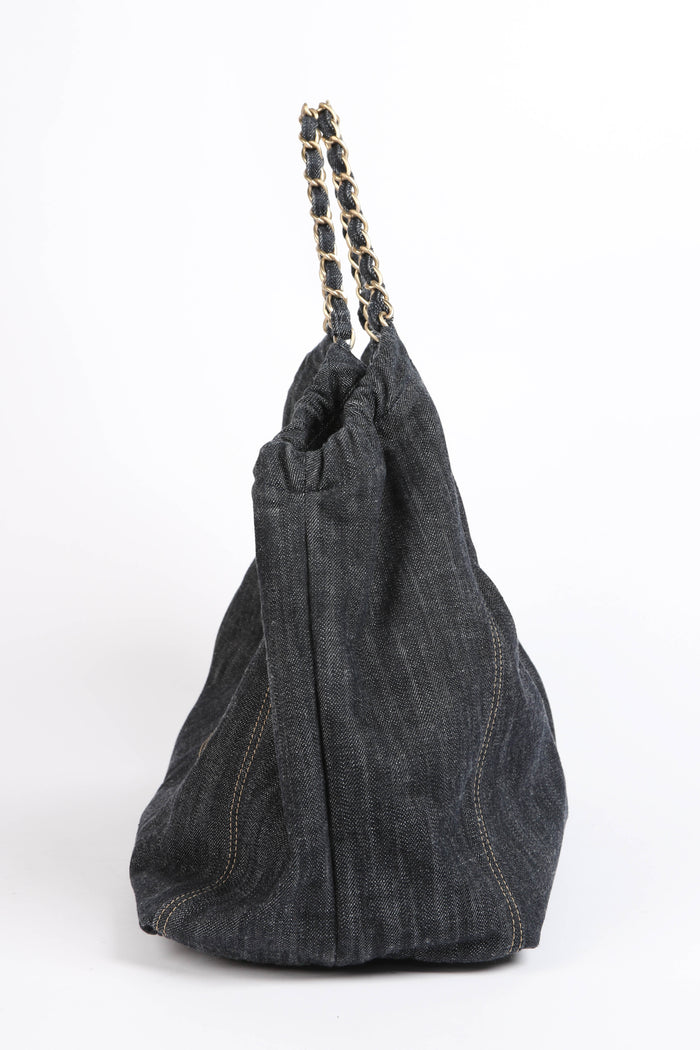 2000s Chanel Denim CC XL Tote Bag