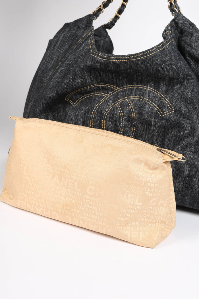 2000s Chanel Denim CC XL Tote Bag