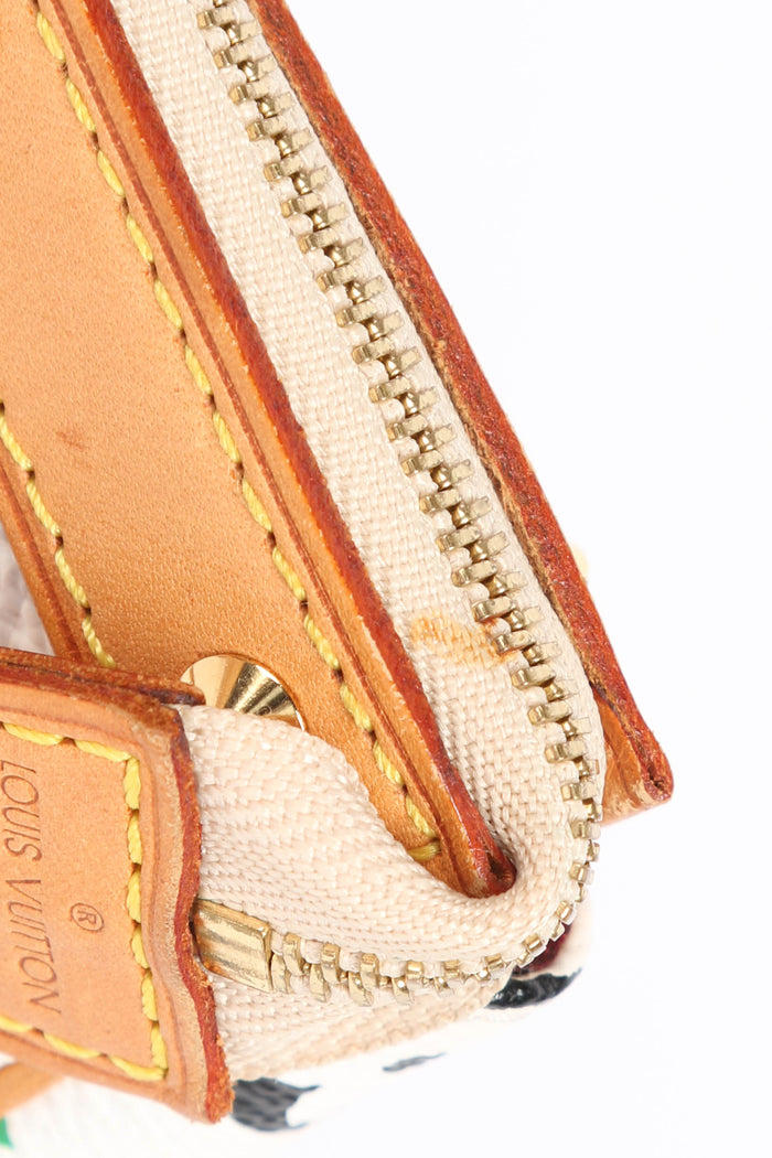 RARE Louis Vuitton x Takashi Murakami White Multicolour Pochette Accessoires