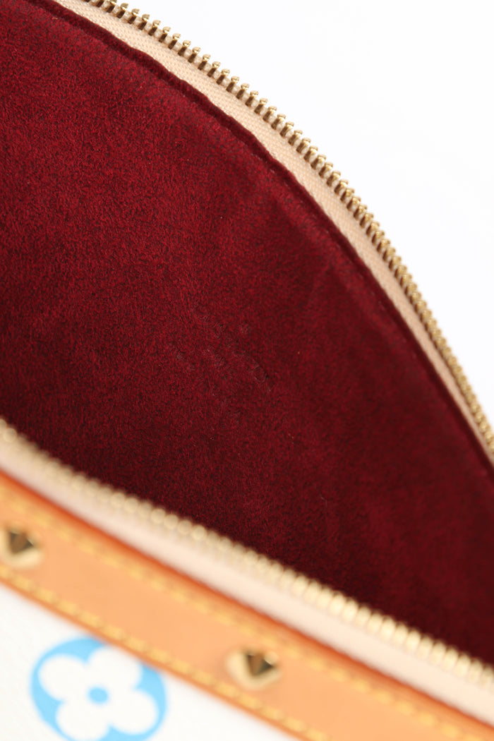 RARE Louis Vuitton x Takashi Murakami White Multicolour Pochette Accessoires