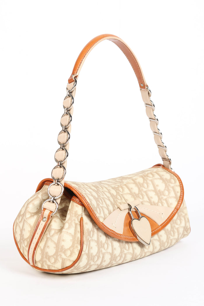 2000s Christian Dior Beige Romantique Shoulder Bag