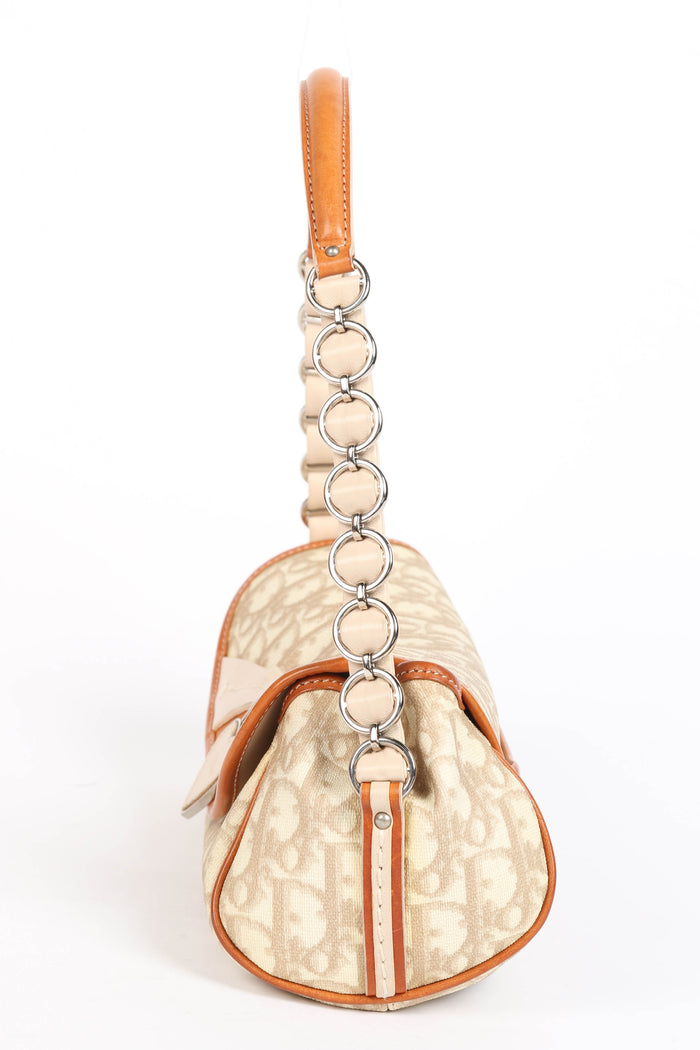 2000s Christian Dior Beige Romantique Shoulder Bag
