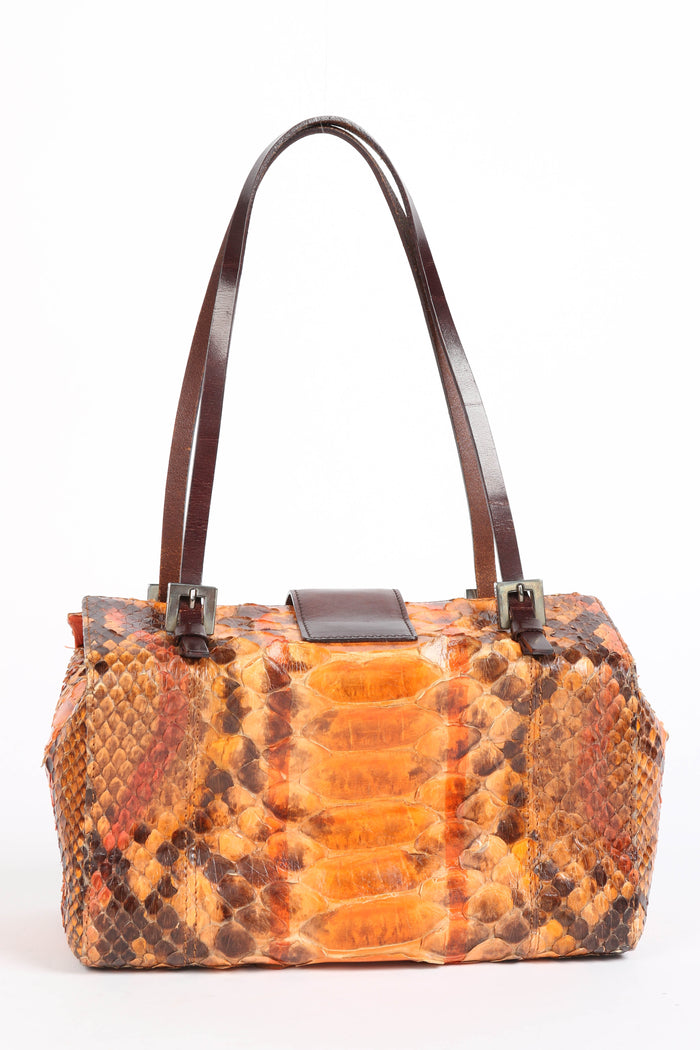 RARE Vintage Fendi Orange Python Small Shoulder Bag