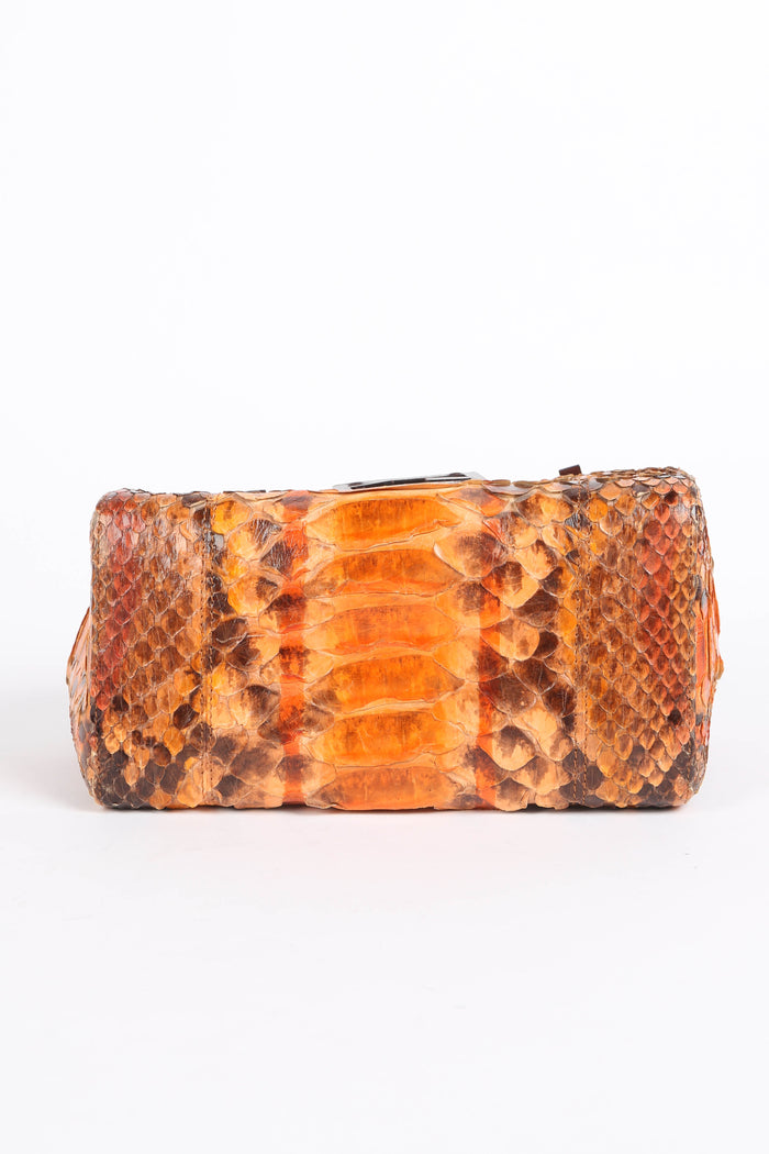RARE Vintage Fendi Orange Python Small Shoulder Bag
