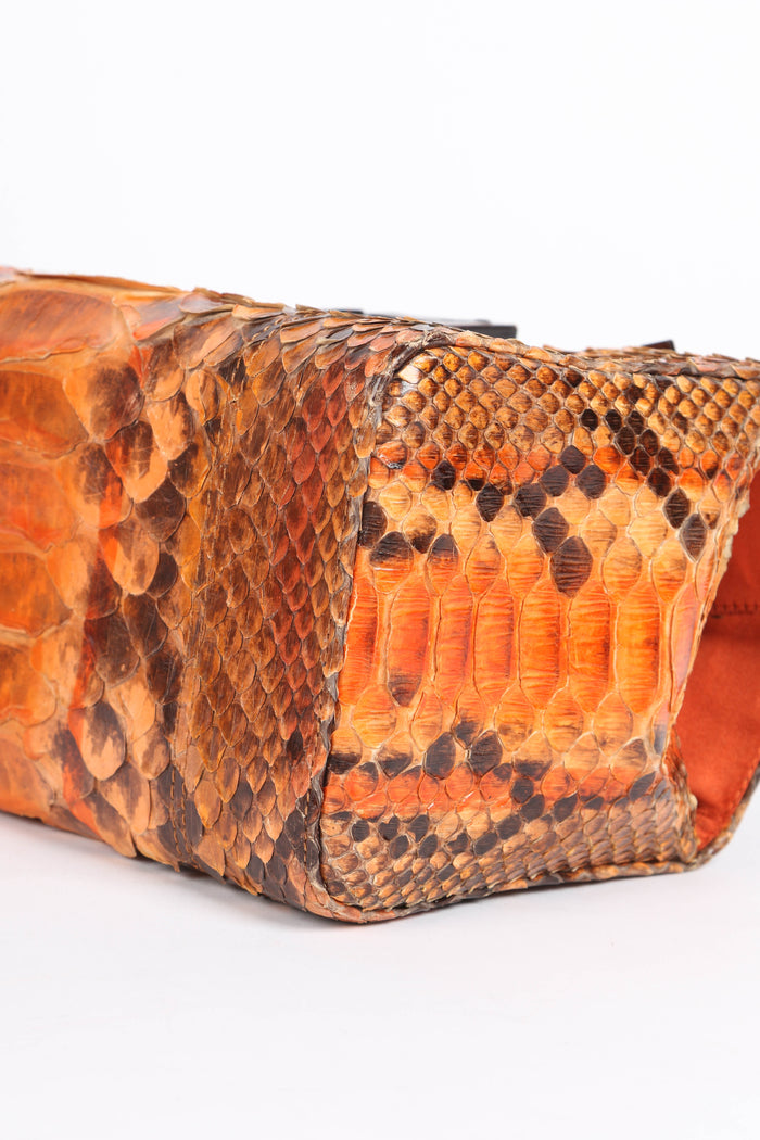 RARE Vintage Fendi Orange Python Small Shoulder Bag