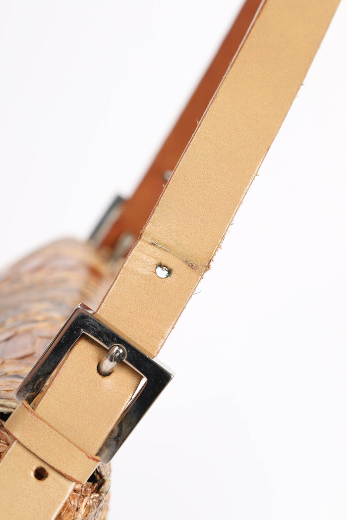RARE Vintage Fendi Beige Python Mamma Baguette Shoulder Bag