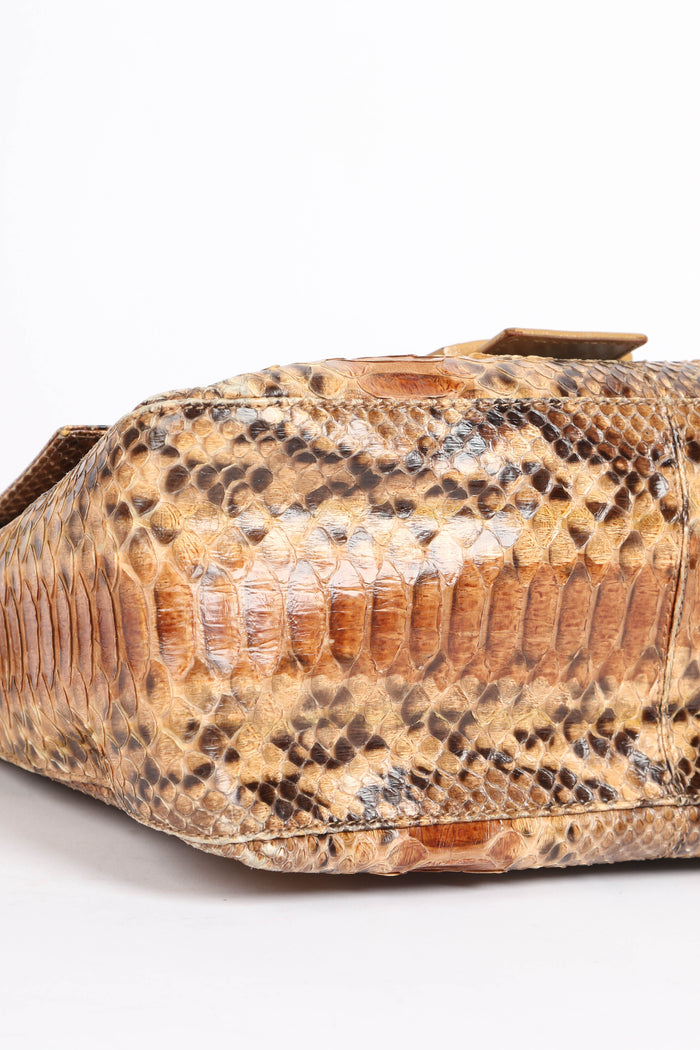 RARE Vintage Fendi Beige Python Mamma Baguette Shoulder Bag